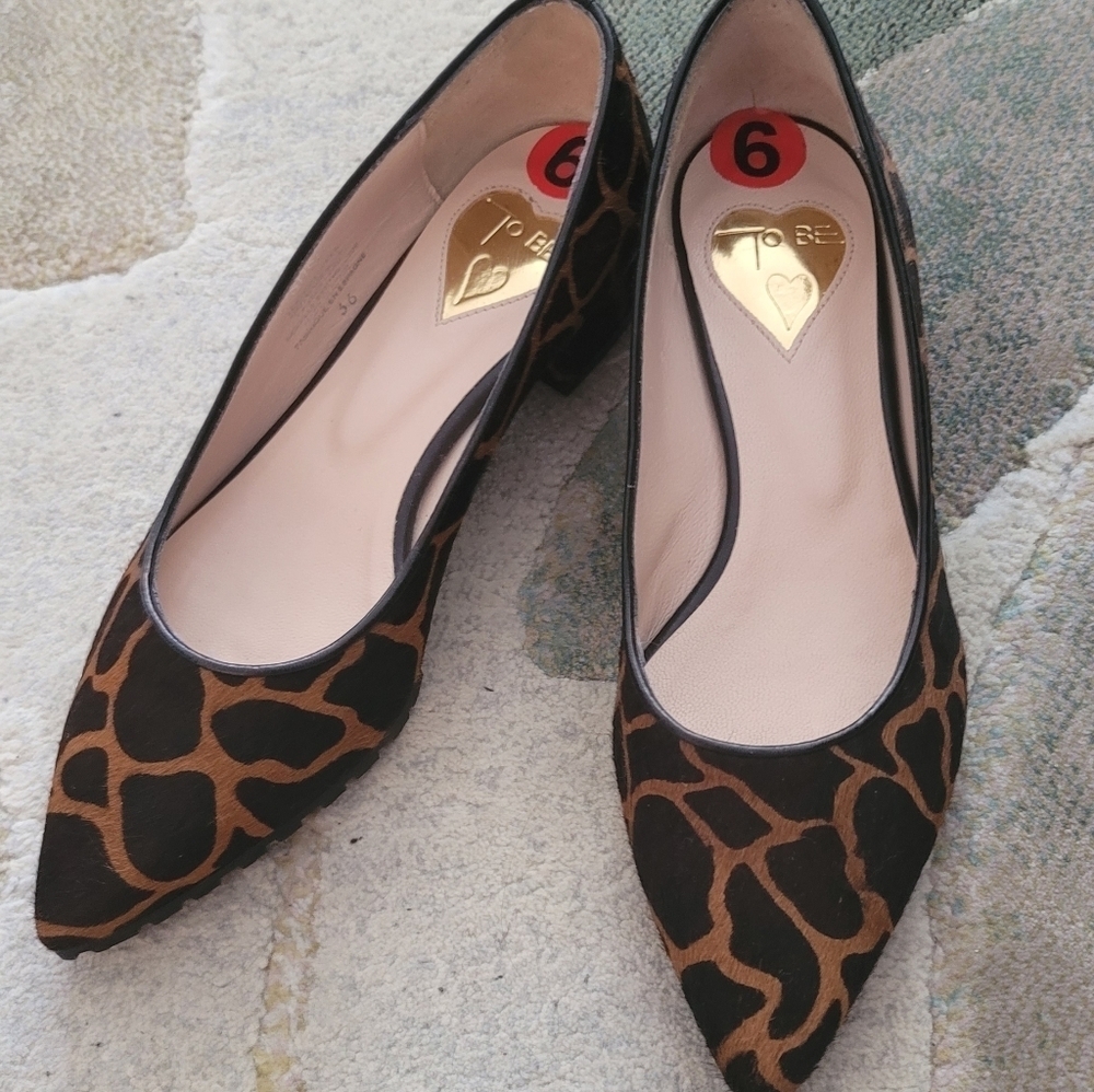 To Be Susina Leopard Print Leather Pointed Flats EU 36